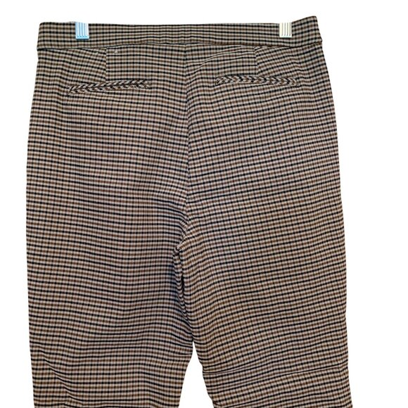 Anne Klein Houndstooth Tapered Skinny Pull On Dress Pants Womens M Preppy Retro - Picture 5 of 8
